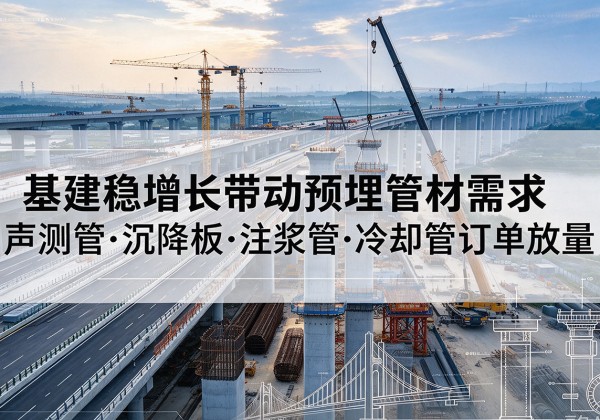 林甸基建稳增长带动预埋监测管材需求，声测管、沉降板、注浆管订单持续放量